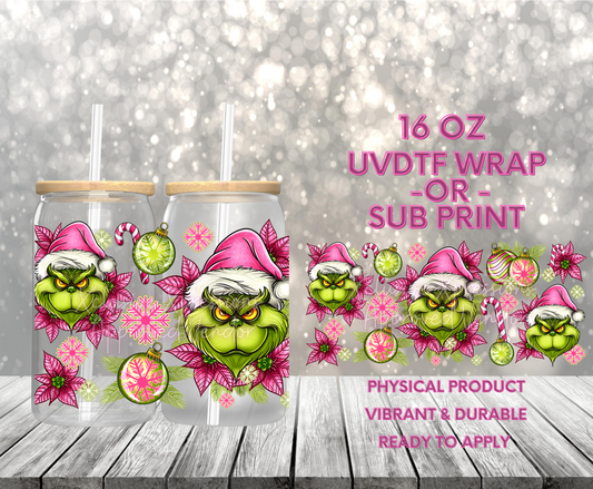 #819 Green Guy Xmas, 16 oz UVDTF P2O