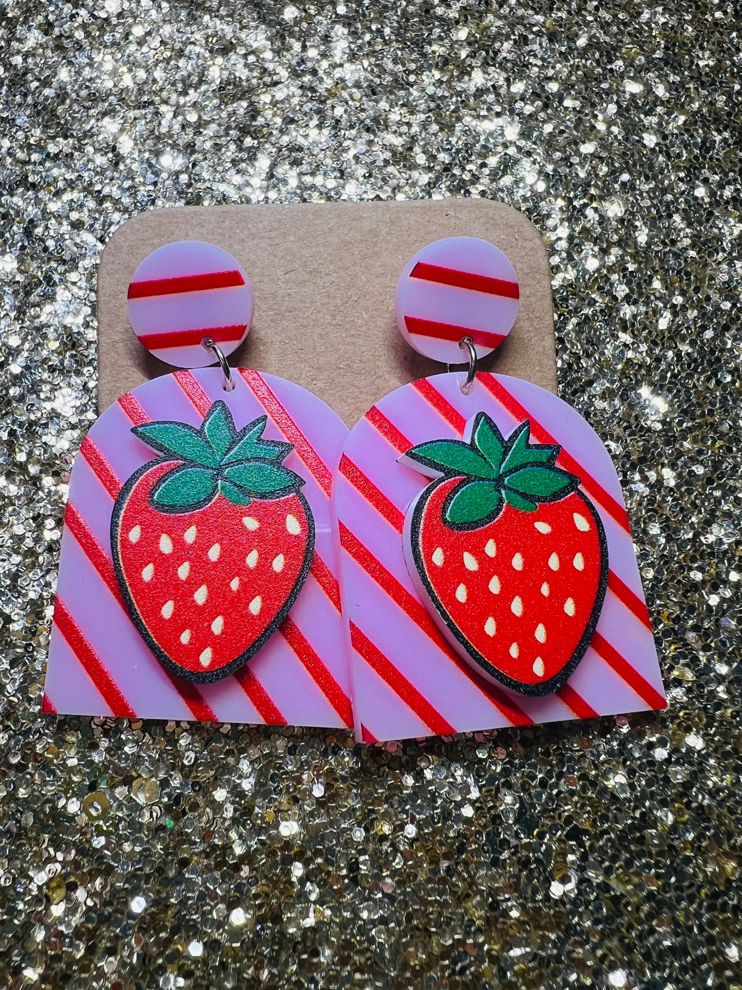 Strawberry Stripe Earrings