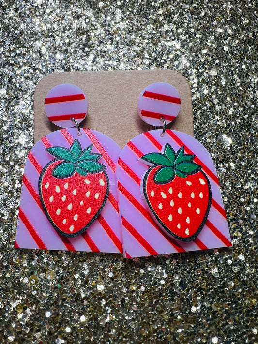 Strawberry Stripe Earrings