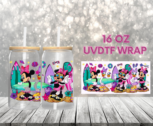 #409 Mouse & Duck Girls Beach, 16 oz UVDTF