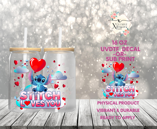 #926 Blue Guy Stich Love, 16 oz Decal POD