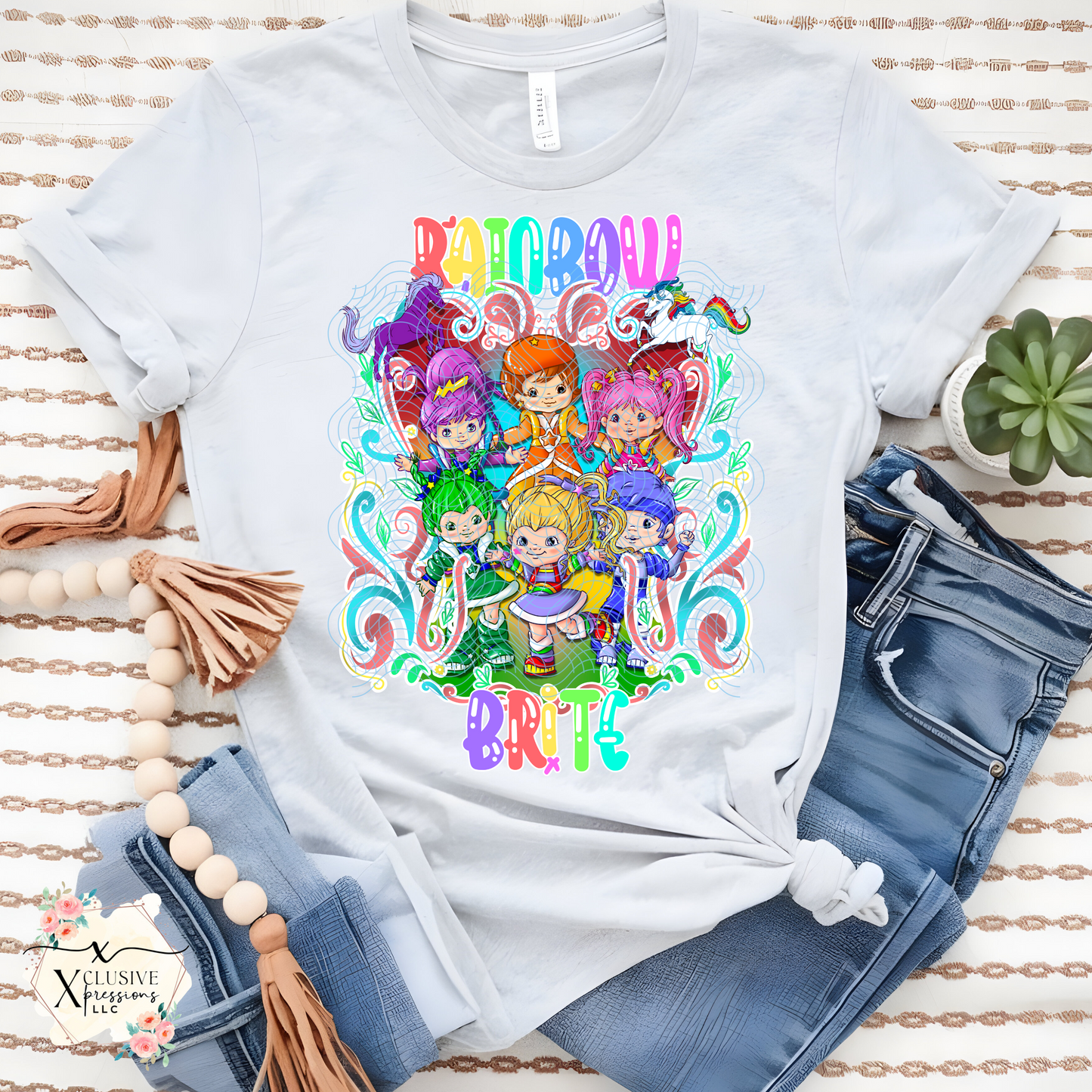80s Rainbow Character Crew, DTF & Sublimation POD