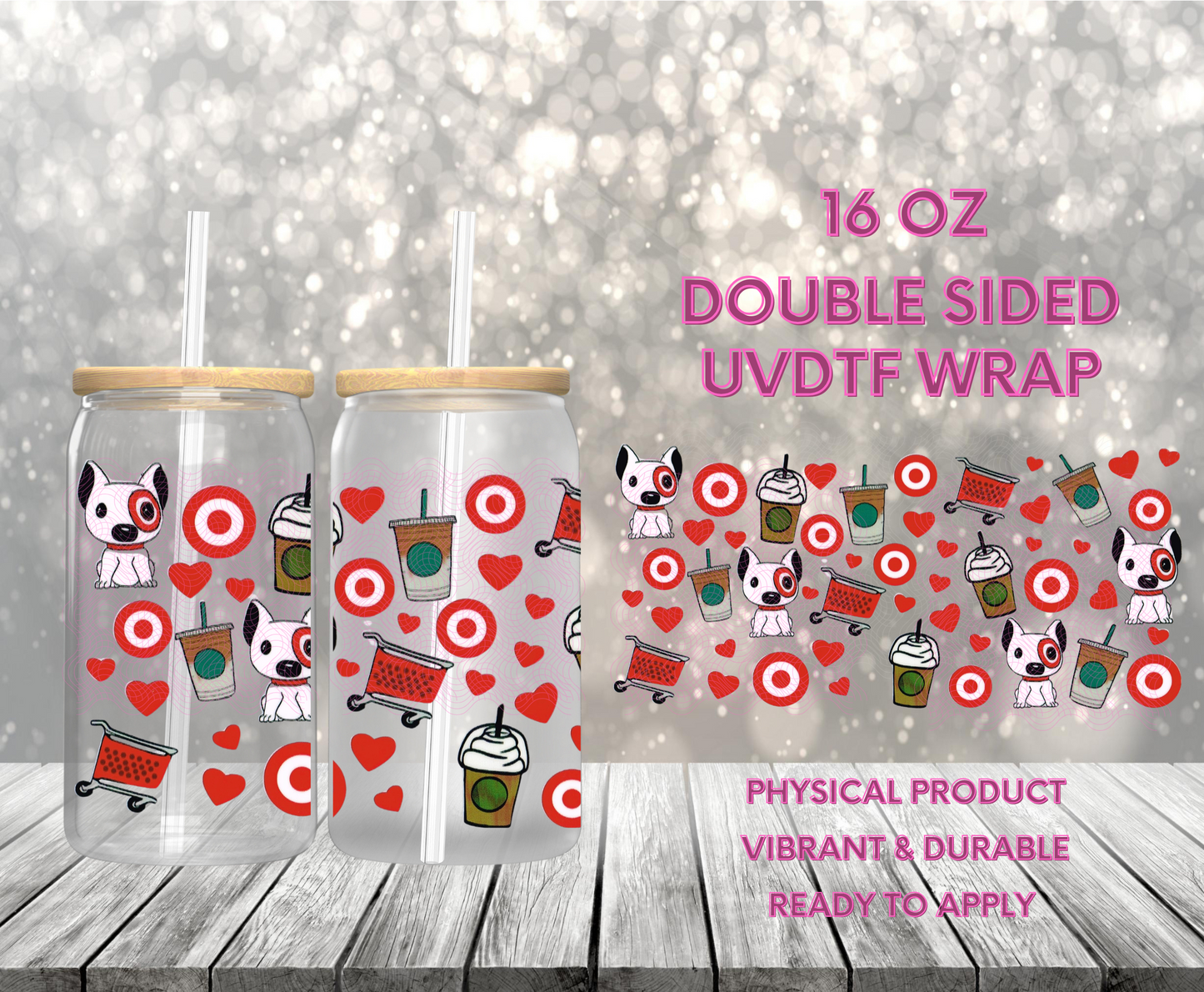#1011 TarGet Shopping, 16 oz Doublesided UVDTF