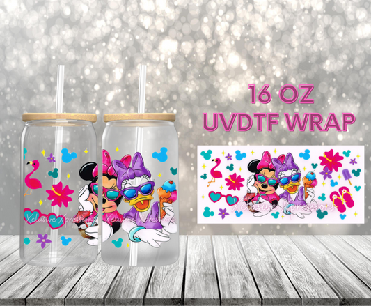 #408 Mouse & Duck Girls, 16 oz UVDTF