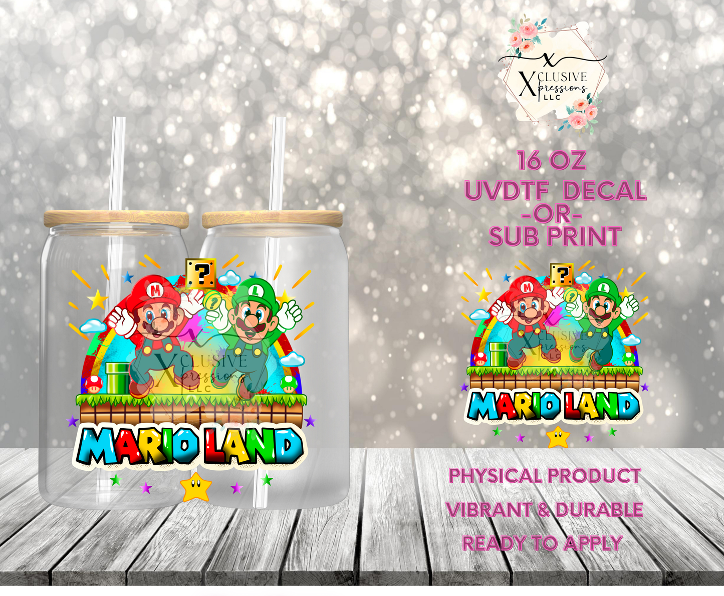 #920 Super Plumber Bros Land, 16 oz Decal POD