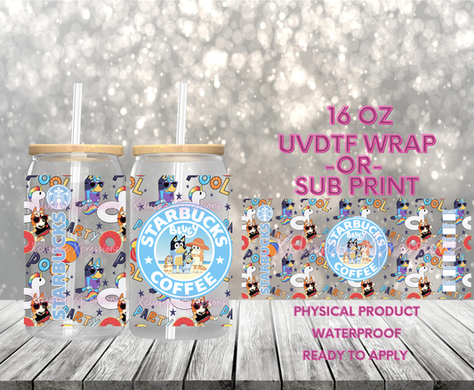 #631 Blue Dog Coffee, POD 16 oz UVDTF or Sub
