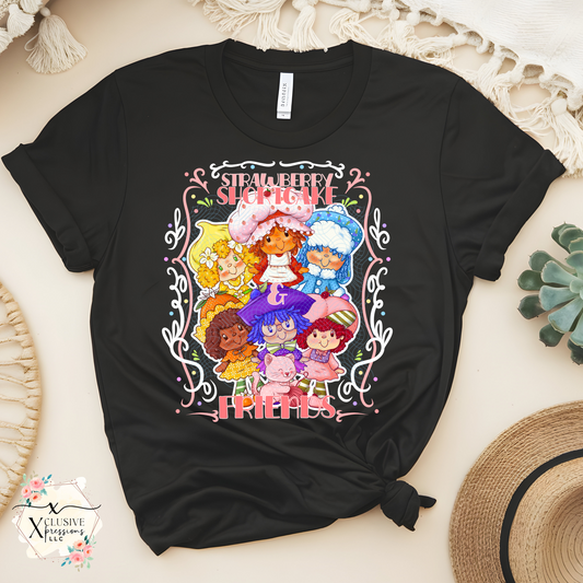 Strawberry Girl 80s Crew, DTF POD