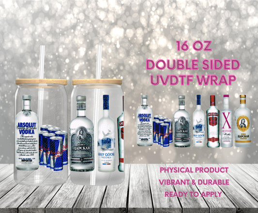 #997 Alcohol Drinks, 16 oz Double-sided UVDTF