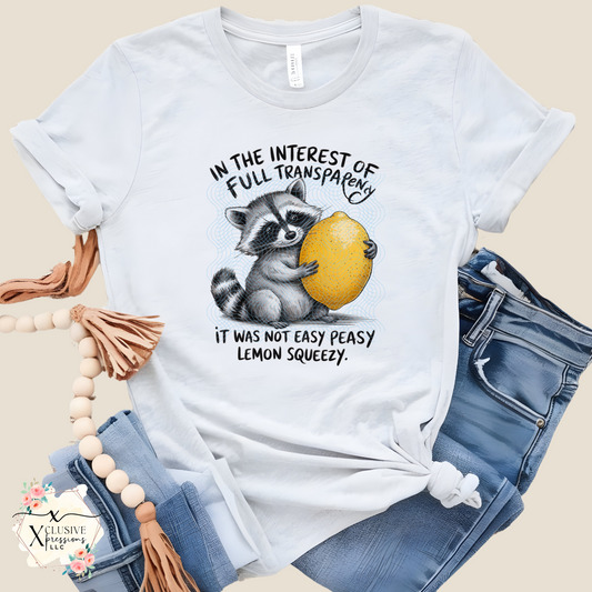 Raccoon Lemon Humor, DTF & Sublimation Print POD