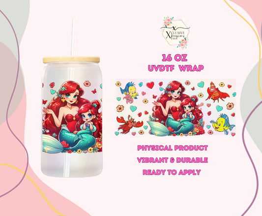#1077 Mermaid Princess Mother, 16 oz UVDTF or Sub