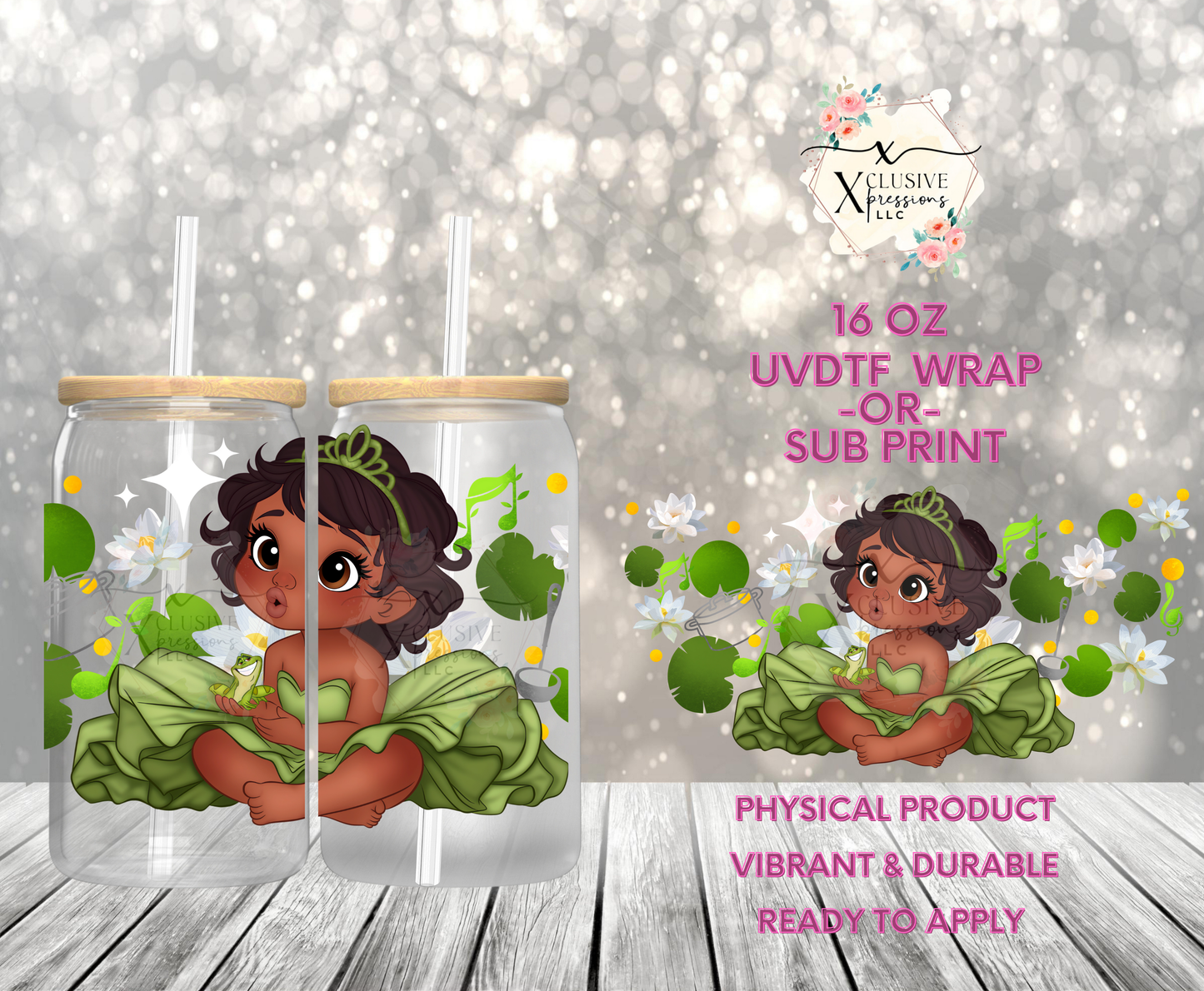 #963 Tiana Princess, 16 oz UVDTF P2O