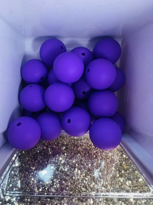 Purple, 15 mm Silicone Beads