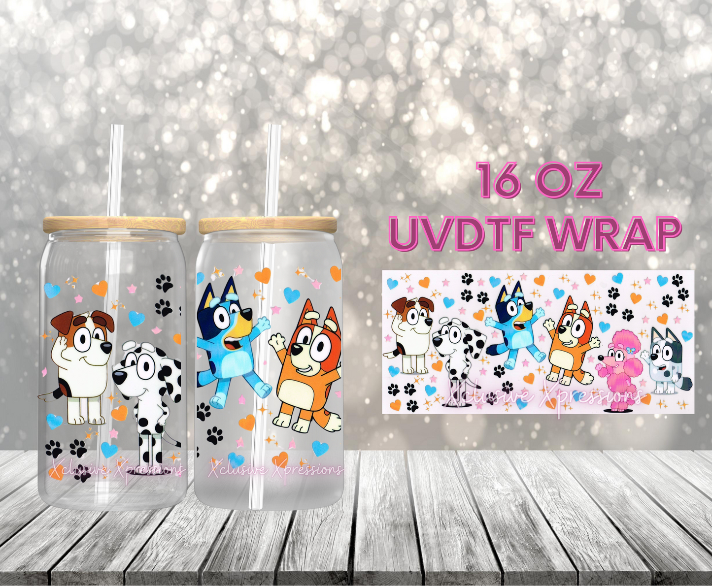 #285 Bluey, 16 oz Single-sided UVDTF