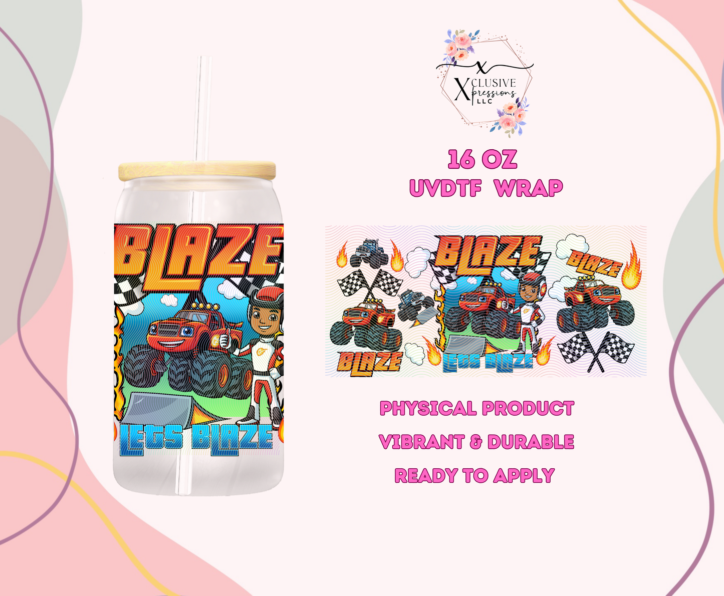 #1225 Blaze Monster Truck, UVDTF P2O