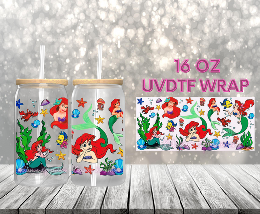 #116 Princess Mermaid, 16 oz Single-sided UVDTF