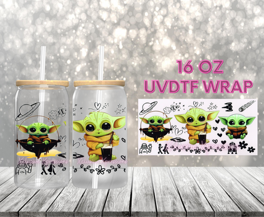 #29 Baby Yoda, 16 oz Single-sided UVDTF