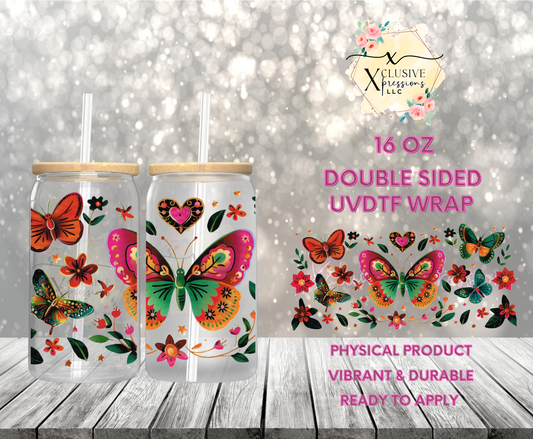#901 Colorful Butterfly, Double-Sided 16 oz UVDTF