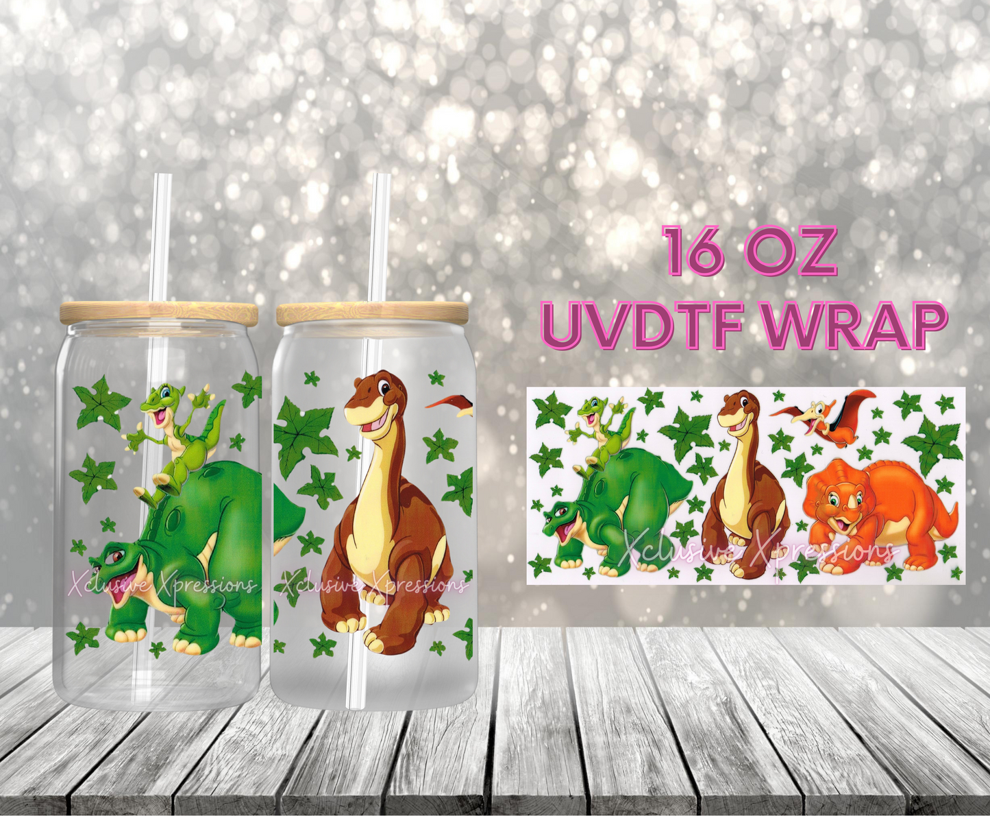 #294 Dinosaur, 16 oz Double-sided UVDTF