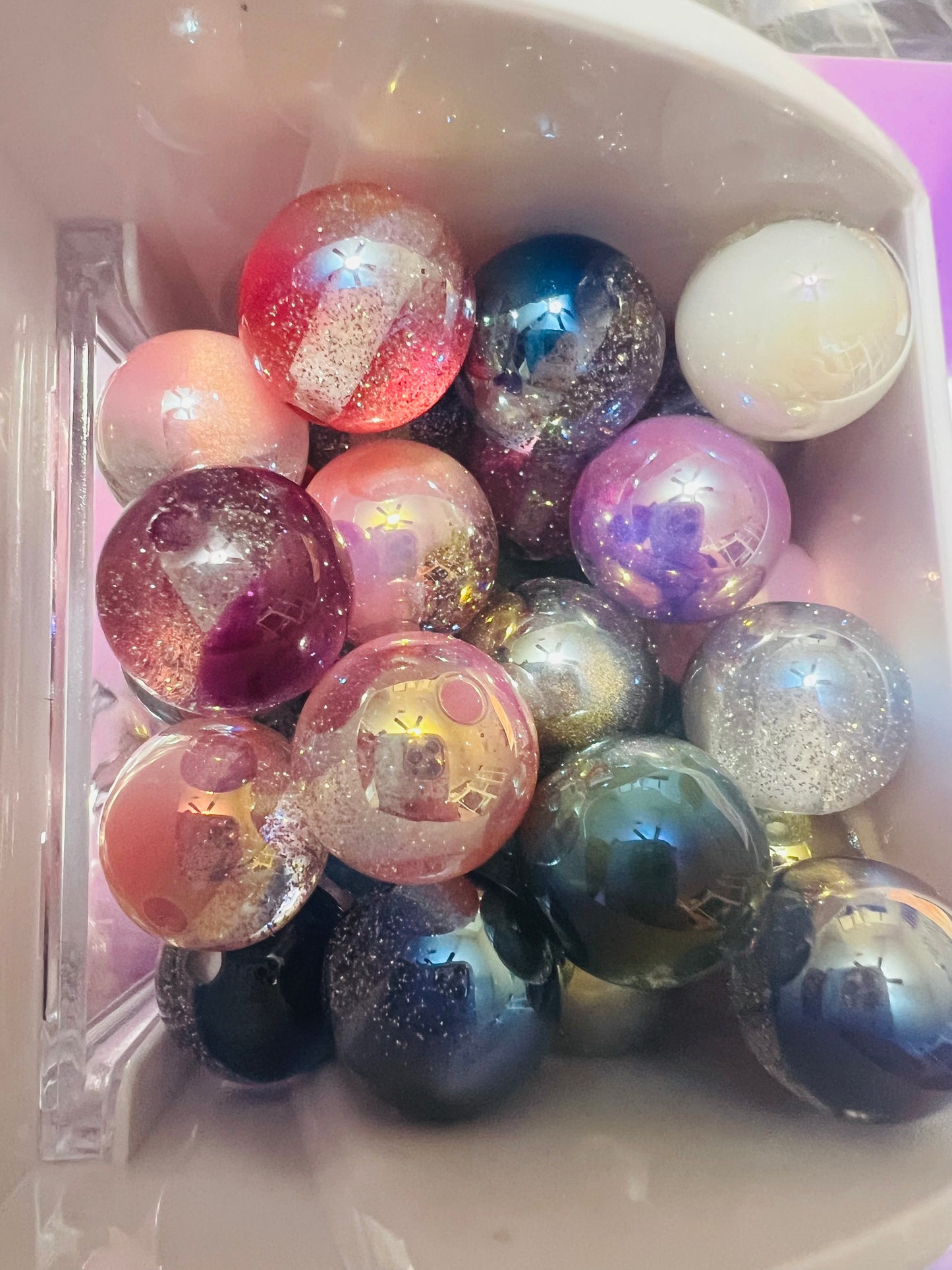 Gradient Glitter, 15 mm Acrylic Beads