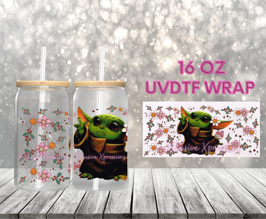 #59 Yoda w/ Flowers, 16 oz UVDTF