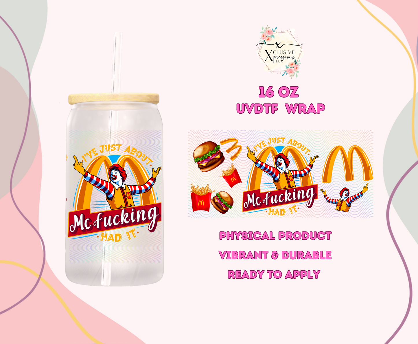 #1095 McD Food Humor, 16 oz P2O POD