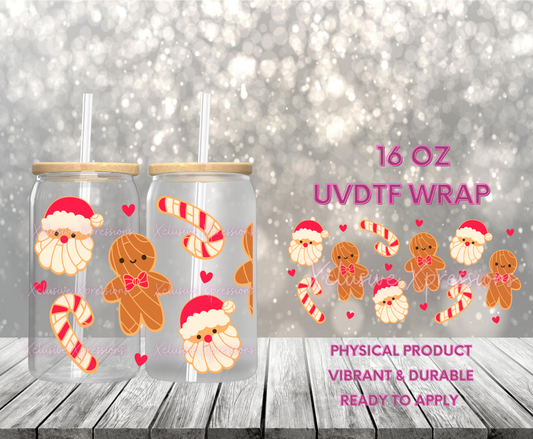 #811, Conchita Santa & Gingerbread, Single-Sided 16 oz UVDTF POD