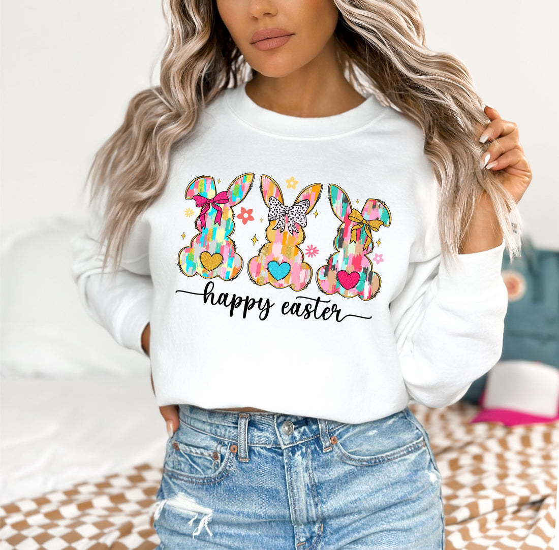 Happy Easter Bunny, Glitter DTF POD