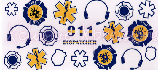 #97 911 Dispatcher16 oz UVDTF