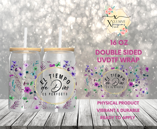 #1002 El Tiempo de Dios, 16 oz Double-sided UVDTF