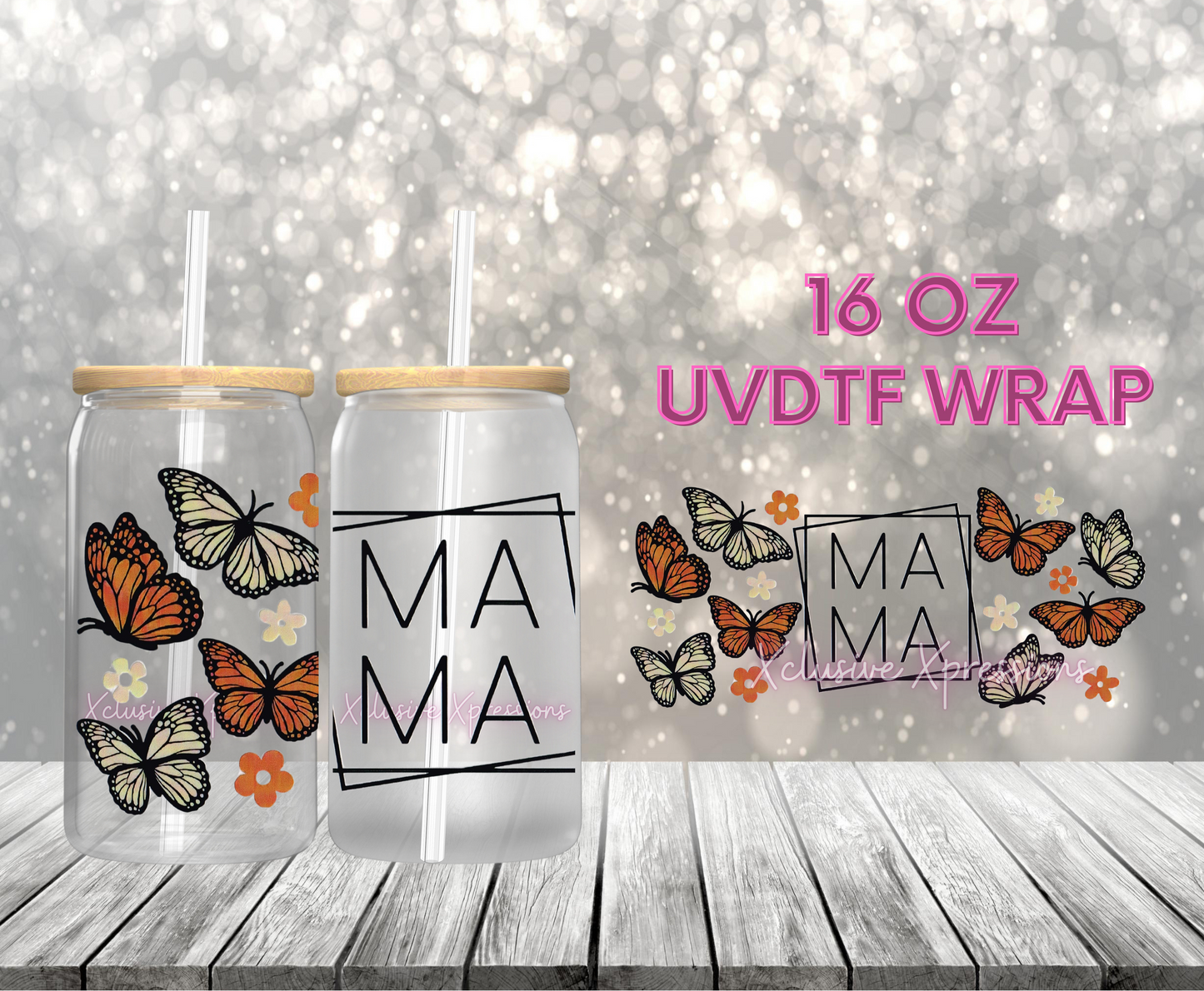 #457 Mama Butterfly, 16 oz UVDTF