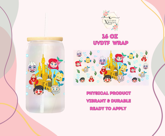 #1071 Mermaid Princess, 16 oz UVDTF or Sub