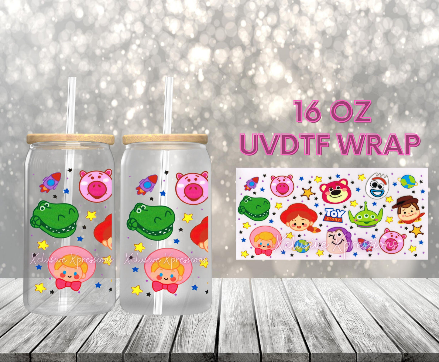 #44 Toy Crew, 16 oz Clear Back UVDTF