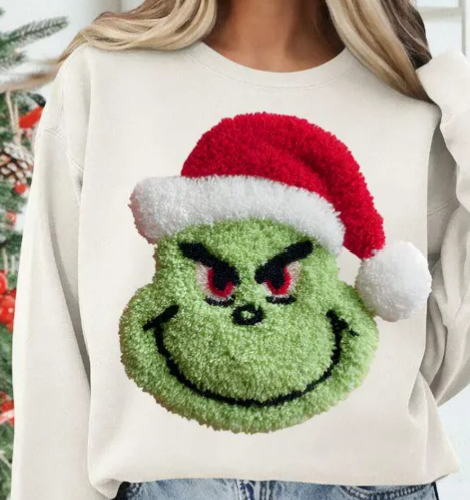 Faux Yarn Xmas Green Guy,  DTF P2O
