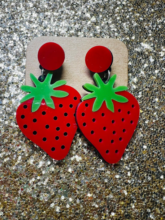 Strawberry Matte Earrings