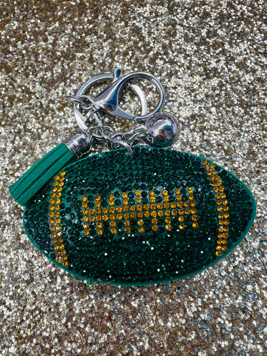 Football Rhinestone Keychain