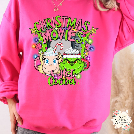 Green Guy & Hot Cocoa, RTS Glitter DTF Screenprint