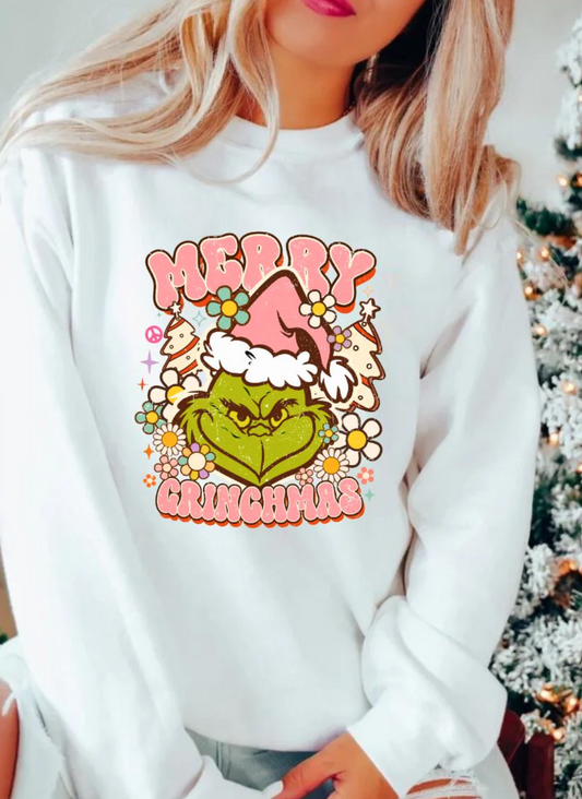 Merry Xmas Green Guy, Glitter Screenprint