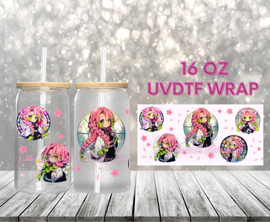 #391 Pink Hair Girl, 16 oz UVDTF