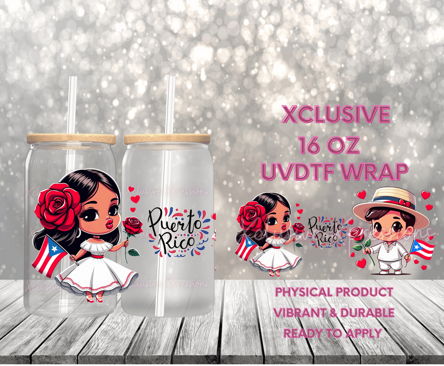 #756 Puerto Rico Kids, 16 oz UVDTF P2O POD