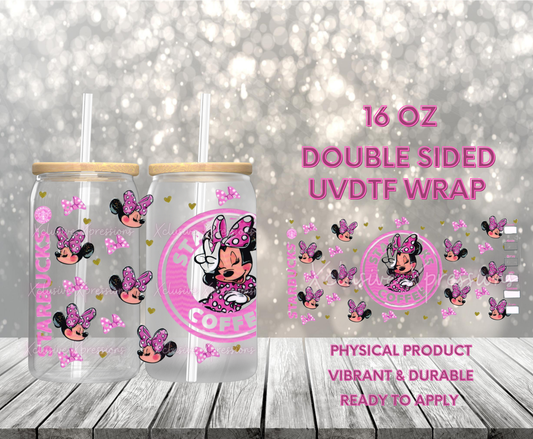 #849, Mouse Girl Bows, Double-Sided 16 oz UVDTF