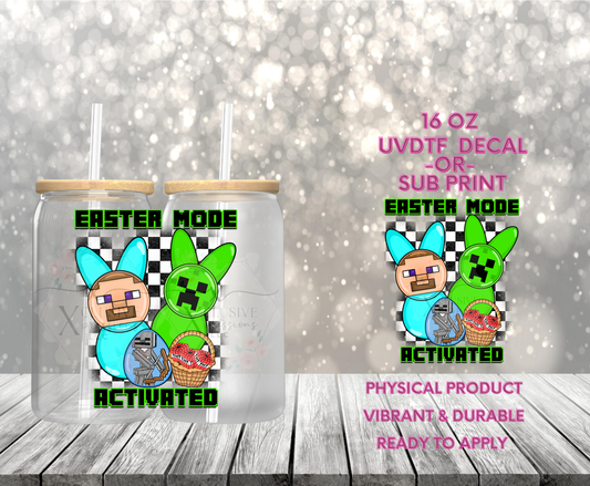 #978 Mine Craft Easter, 16 oz POD Decal