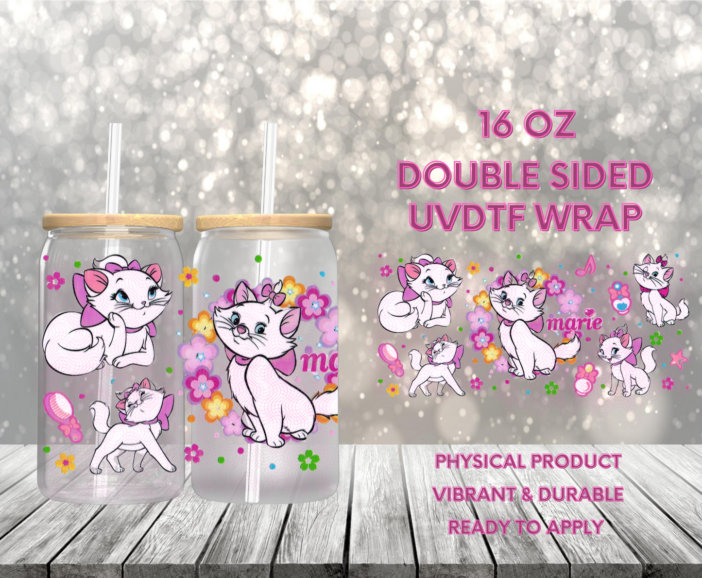 #1023 Marie Cat, 16 oz Doublesided UVDTF