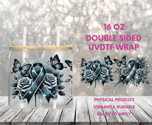 #1045 Gray Awareness Ribbon, 16 oz Double-sided UVDTF