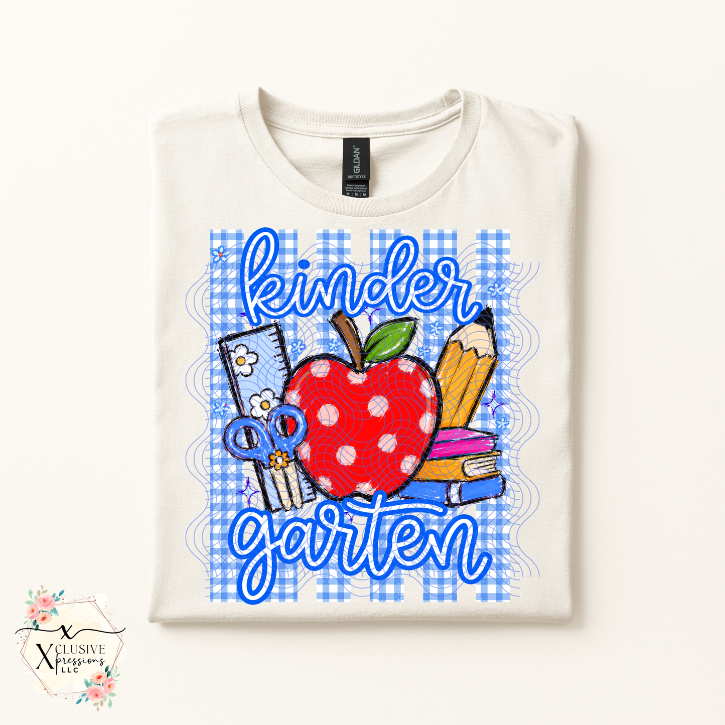 School Grade Striped Preppy Apple, DTF P2O