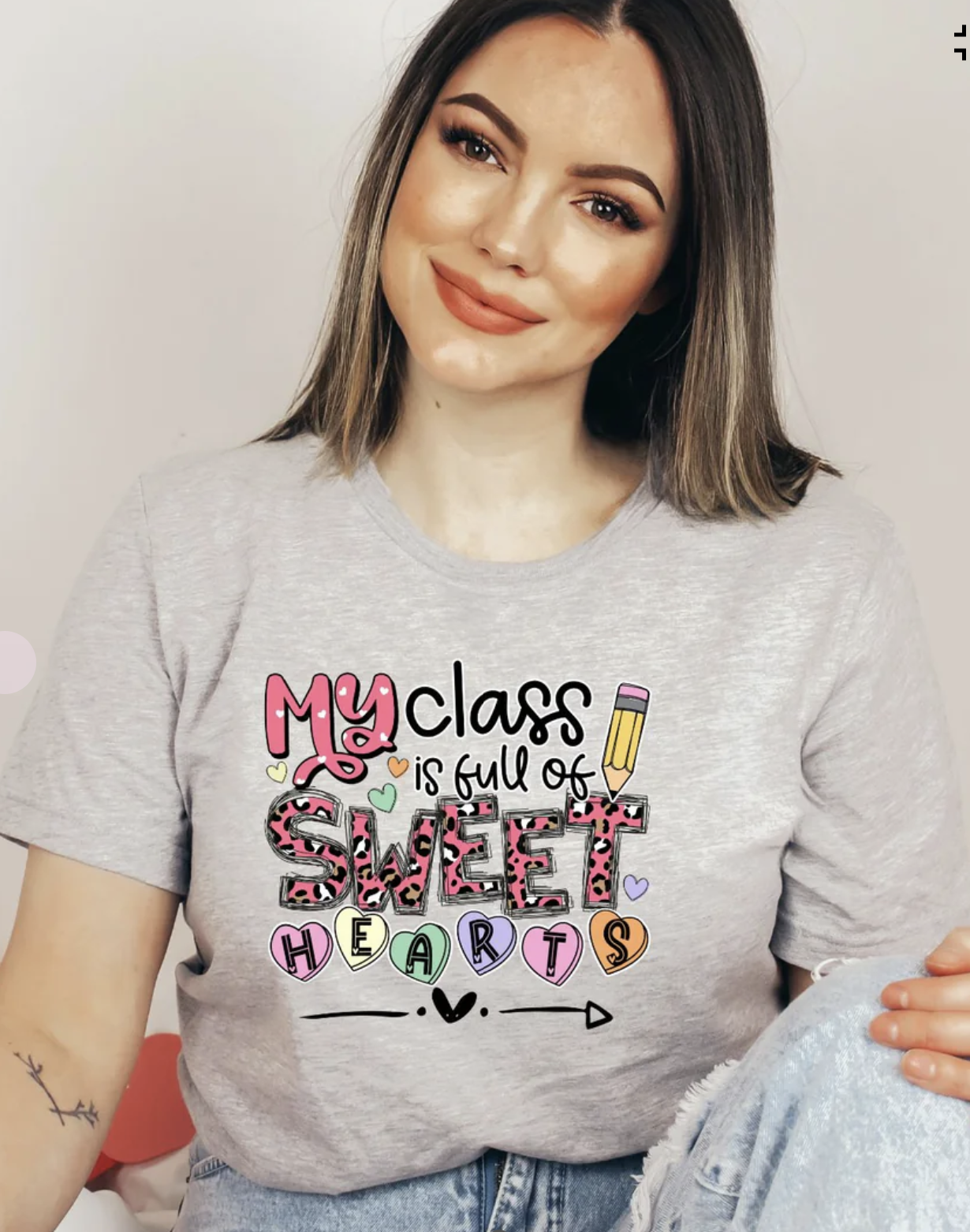 Class Full of Sweethearts, Glitter DTF Screenprint
