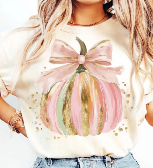 Pumpkin Shimmer Coquette, Glitter Screenprint