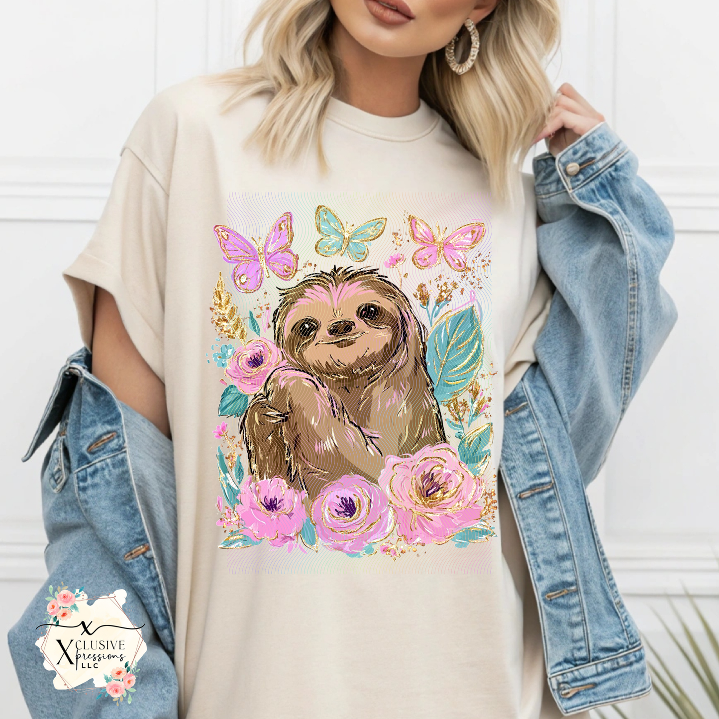 Sloth Floral, DTF P2O