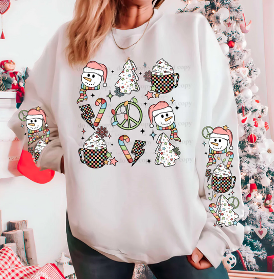 Retro Snowman, Glitter Screenprint