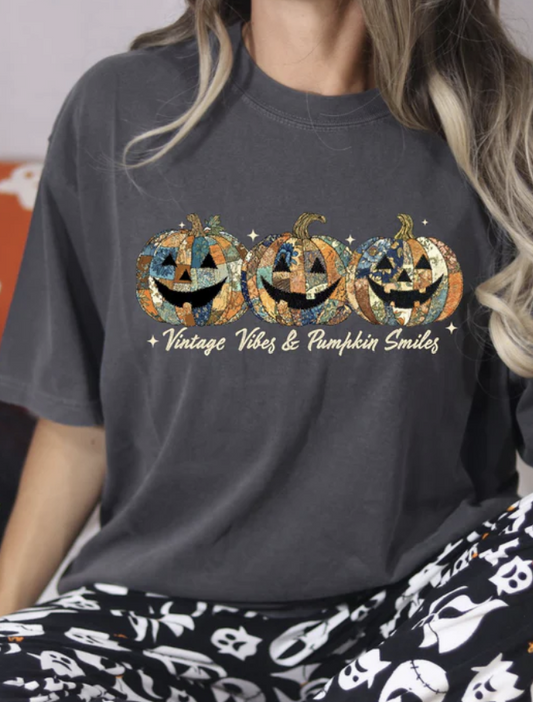 Vintage Pumpkin, Glitter DTF Screenprint