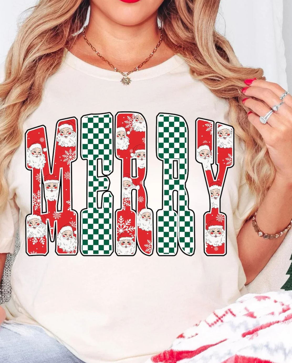 Merry Santa, Glitter Screenprint